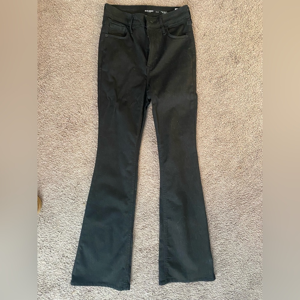 Old navy high waisted stretch flare jeans